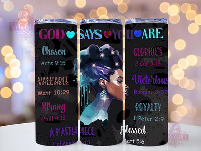 Black Girl Affirmation 20oz Tumbler Wrap Sublimation Design, Straight Tapered Tumbler Wrap, Love Yourself Black Woman Tumbler Png, Instant Digital Download Sublimation SvggirlplusArt 