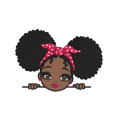 Black Girl Embroidery Design, 2 sizes, Instant download Embroidery/Applique DESIGNS Nino Nadaraia 