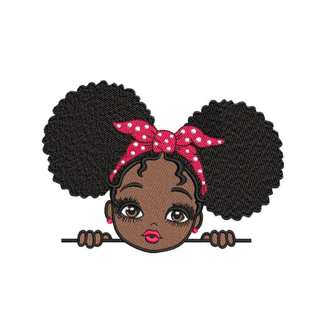 Black Girl Embroidery Design, 2 sizes, Instant download Embroidery/Applique DESIGNS Nino Nadaraia 