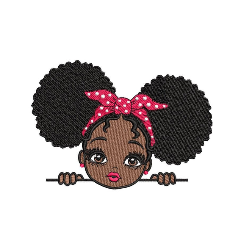 Black Girl Embroidery Design, 2 sizes, Instant download Embroidery/Applique DESIGNS Nino Nadaraia 