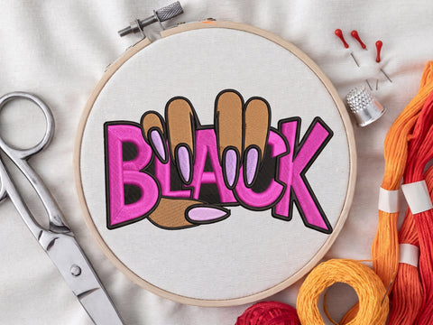 Black Girl Embroidery Design, Melanin Embroidery File , Black Woman Nail Art Embroidery , 4 Size Embroidery/Applique DESIGNS DesignDestine 