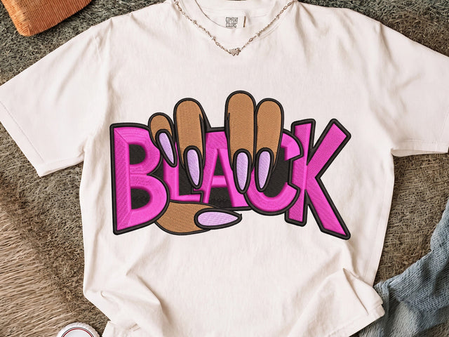 Black Girl Embroidery Design, Melanin Embroidery File , Black Woman Nail Art Embroidery , 4 Size Embroidery/Applique DESIGNS DesignDestine 