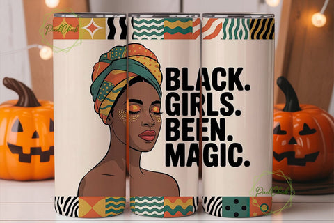 Black Girl Magic 20oz Tumbler Wrap Sublimation PixelChick 