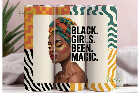 Black Girl Magic 20oz Tumbler Wrap Sublimation PixelChick 