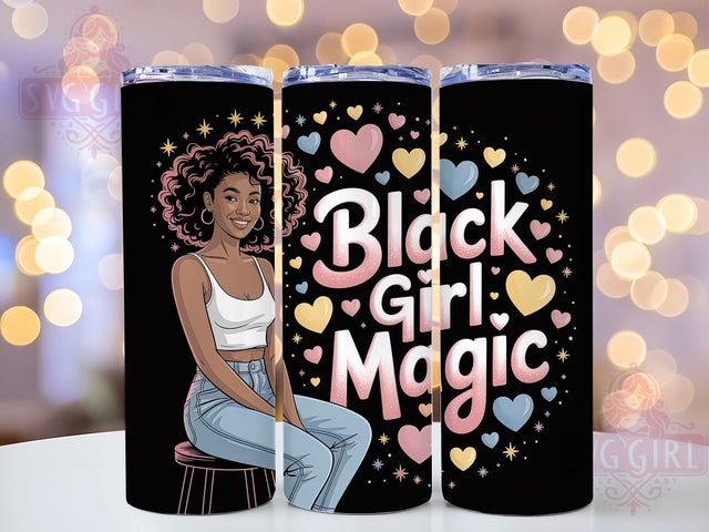 Black Girl Magic Affirmation Tumbler, Positive Affirmations, Empowerment Art, 20Oz Tumbler, Sublimation Wrap, Digital Download, Inspirational Gift Sublimation SvggirlplusArt 