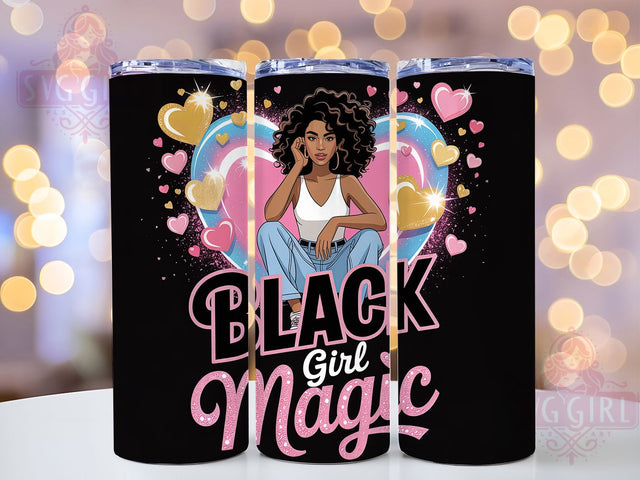 Black Girl Magic Affirmation Tumbler, Positive Affirmations, Empowerment Art, 20Oz Tumbler, Sublimation Wrap, Digital Download, Inspirational Gift Sublimation SvggirlplusArt 