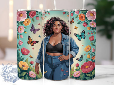 Black Girl Magic Queen Tumbler, Melanin Queen Wrap, Beautiful Black Woman Cup, 20oz Sublimation Wrap, Stylish Melanin Design Tumbler, Artistic Black Girl Cup, Empowerment Theme Wrap Sublimation ToriDesigns 