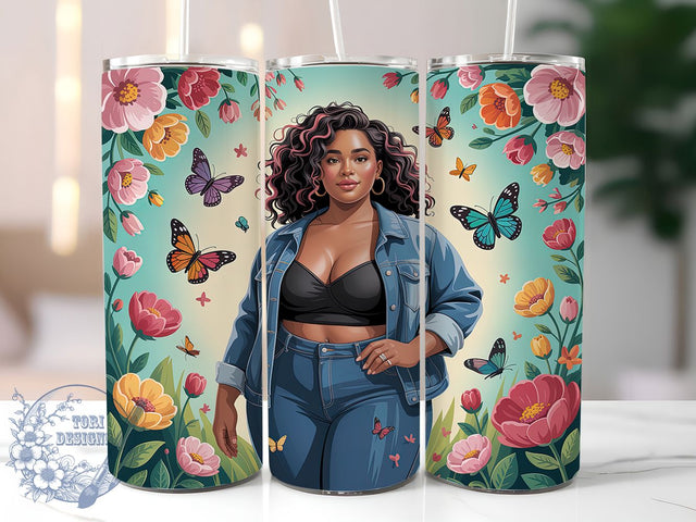 Black Girl Magic Queen Tumbler, Melanin Queen Wrap, Beautiful Black Woman Cup, 20oz Sublimation Wrap, Stylish Melanin Design Tumbler, Artistic Black Girl Cup, Empowerment Theme Wrap Sublimation ToriDesigns 