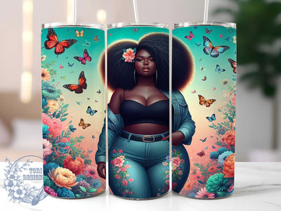 Black Girl Magic Queen Tumbler, Melanin Queen Wrap, Beautiful Black Woman Cup, 20oz Sublimation Wrap, Stylish Melanin Design Tumbler, Artistic Black Girl Cup, Empowerment Theme Wrap Sublimation ToriDesigns 