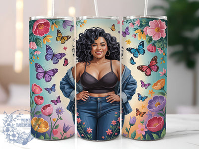 Black Girl Magic Queen Tumbler, Melanin Queen Wrap, Beautiful Black Woman Cup, 20oz Sublimation Wrap, Stylish Melanin Design Tumbler, Artistic Black Girl Cup, Empowerment Theme Wrap Sublimation ToriDesigns 