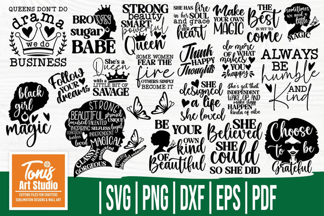 Black Girl Magic SVG Bundle, Bosy Lady Svg, Queen Crown Svg, Afro Woman Svg, Black Lives Matter, Svg Files For Cricut, Silhouette Cut Files SVG TonisArtStudio 