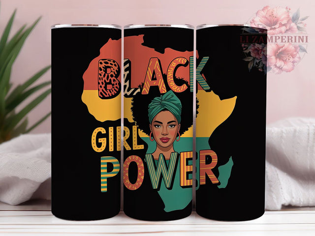 Black Girl Power Tumbler, Black Girl Power Wrap, African American Pride Cup, 20oz Sublimation Wrap, Afrocentric Empowerment Tumbler, Strong Black Woman Cup, Inspirational Heritage Wrap Sublimation Li Zamperini 