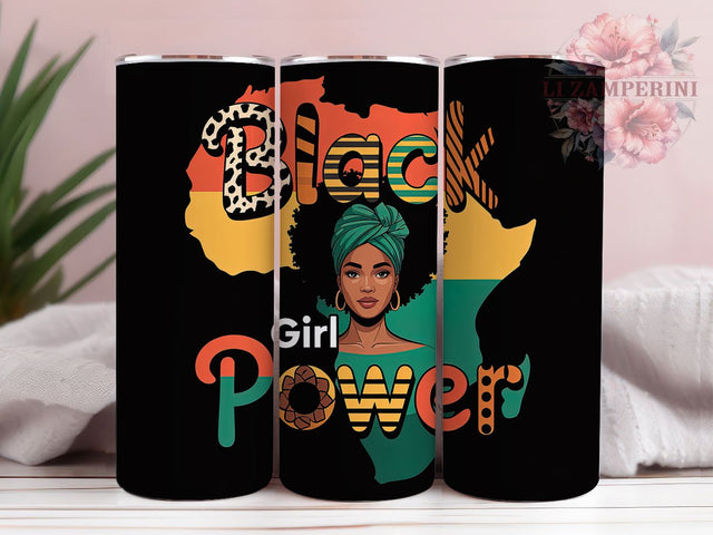 Black Girl Power Tumbler, Black Girl Power Wrap, African American Pride Cup, 20oz Sublimation Wrap, Afrocentric Empowerment Tumbler, Strong Black Woman Cup, Inspirational Heritage Wrap Sublimation Li Zamperini 
