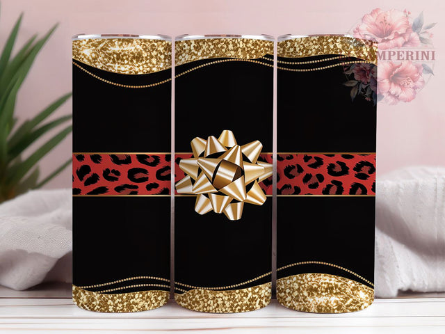 Black Gold Leopard Print Tumbler, Black Gold Leopard, Glam Leopard Design, Gold Glitter Look, Animal Print Tumbler, 20oz Tumbler, Sublimation Design Sublimation Li Zamperini 