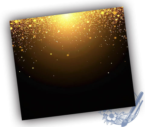 Black Gold Tumbler Wrap, Glitter Ombre Design, 20oz Sublimation, Elegant Tumbler, Sparkly Drinkware, Ombre Glitter Tumbler, Stylish Tumbler Wrap Sublimation ToriDesigns 