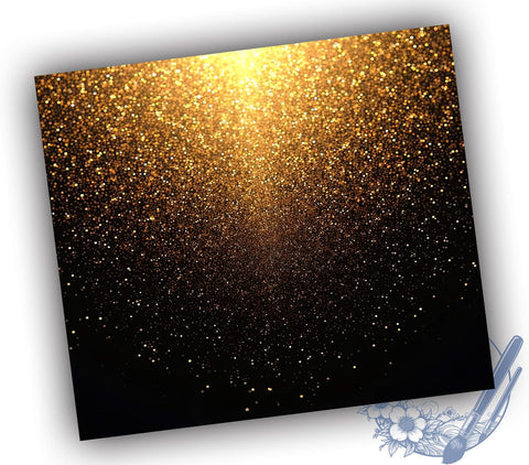 Black Gold Tumbler Wrap, Glitter Ombre Design, 20oz Sublimation, Elegant Tumbler, Sparkly Drinkware, Ombre Glitter Tumbler, Stylish Tumbler Wrap Sublimation ToriDesigns 