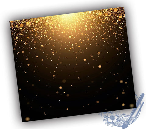 Black Gold Tumbler Wrap, Glitter Ombre Design, 20oz Sublimation, Elegant Tumbler, Sparkly Drinkware, Ombre Glitter Tumbler, Stylish Tumbler Wrap Sublimation ToriDesigns 