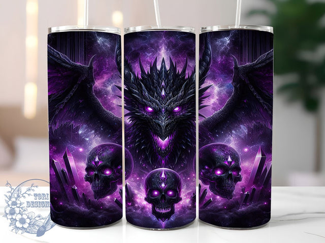 Black Gothic Fantasy Dragon Tumbler, Fantasy Dragon Wrap, 20Oz Sublimation Design, Mythical Creature Cup, Gothic Dragon Drinkware, Dark Fantasy Tumbler, Fierce Dragon Mug Sublimation ToriDesigns 