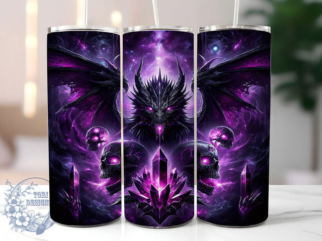Black Gothic Fantasy Dragon Tumbler, Fantasy Dragon Wrap, 20Oz Sublimation Design, Mythical Creature Cup, Gothic Dragon Drinkware, Dark Fantasy Tumbler, Fierce Dragon Mug Sublimation ToriDesigns 