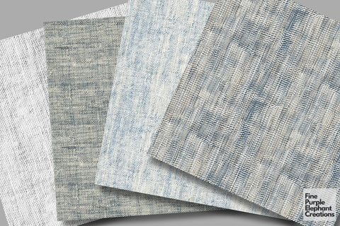 Black Grey White Jean Denim Digital Paper - Textured Worn Distressed Cowboy Digital Pattern Fine Purple Elephant Creations 