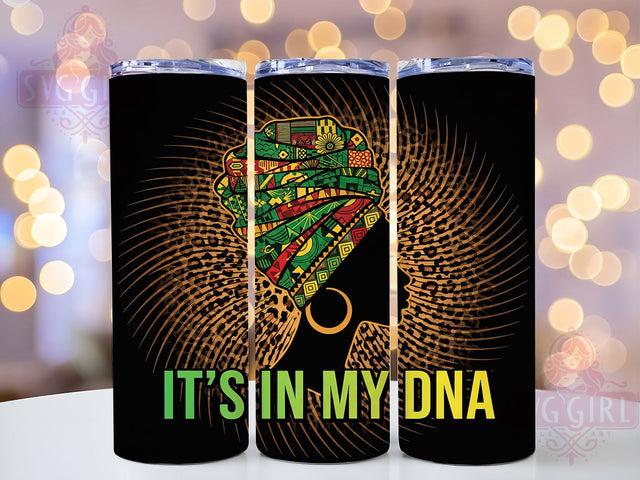 Black History DNA Pride Tumbler, Black History Month Wrap, African American Pride Cup, 20oz Sublimation Wrap, Cultural Heritage Tumbler, Afrocentric Empowerment Cup, Strong Black Identity Wrap Sublimation SvggirlplusArt 