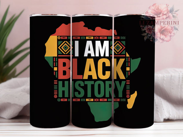 Black History Empowerment Tumbler, I Am Black History Wrap, African American Pride Cup, 20oz Sublimation Wrap, Cultural Heritage Tumbler, Afrocentric Empowerment Cup, Strong Black Identity Wrap Sublimation Li Zamperini 