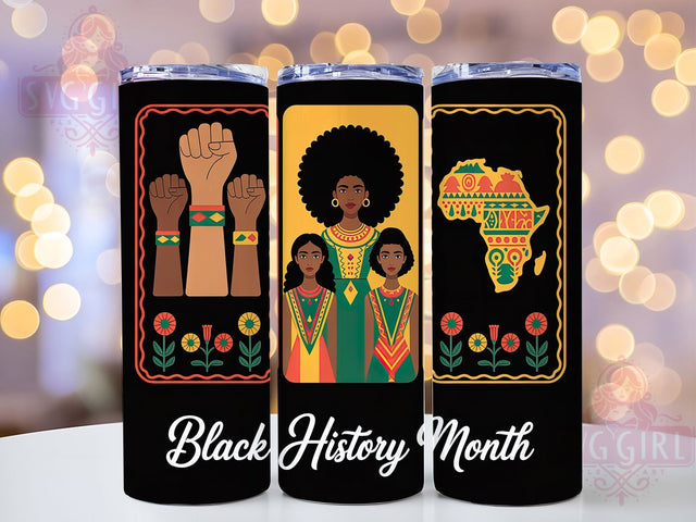 Black History Heritage Tumbler, Black History Tree Tumbler, African American 20oz Wrap, Sublimation Design, Stylish Gift Idea, Heritage Wrap, Black Pride Tumbler Sublimation SvggirlplusArt 