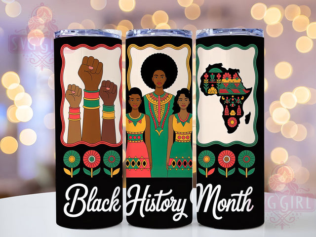 Black History Heritage Tumbler, Black History Tree Tumbler, African American 20oz Wrap, Sublimation Design, Stylish Gift Idea, Heritage Wrap, Black Pride Tumbler Sublimation SvggirlplusArt 