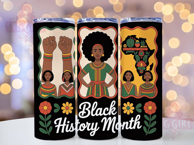Black History Heritage Tumbler, Black History Tree Tumbler, African American 20oz Wrap, Sublimation Design, Stylish Gift Idea, Heritage Wrap, Black Pride Tumbler Sublimation SvggirlplusArt 