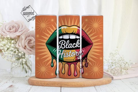Black History Lips 20oz Tumbler Wrap Sublimation sassyprint 