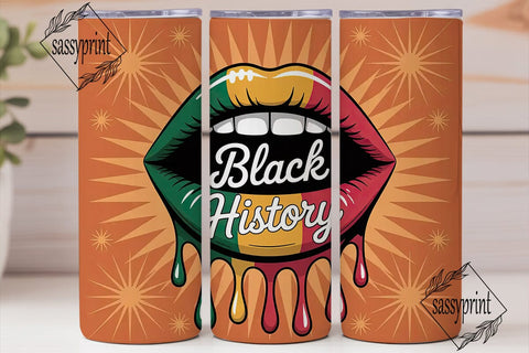 Black History Lips 20oz Tumbler Wrap Sublimation sassyprint 