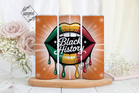 Black History Lips 20oz Tumbler Wrap Sublimation sassyprint 