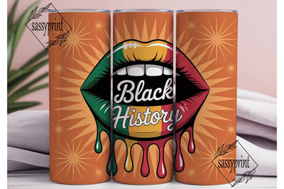 Black History Lips 20oz Tumbler Wrap Sublimation sassyprint 