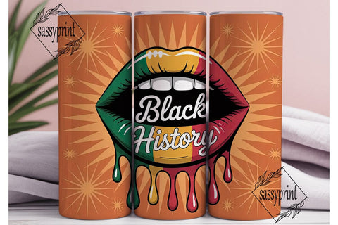 Black History Lips 20oz Tumbler Wrap Sublimation sassyprint 