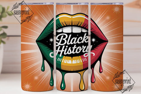 Black History Lips 20oz Tumbler Wrap Sublimation sassyprint 