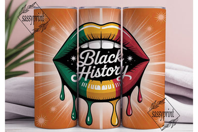 Black History Lips 20oz Tumbler Wrap Sublimation sassyprint 