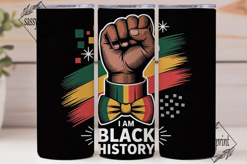 Black History Month 20oz Tumbler Wrap Sublimation sassyprint 