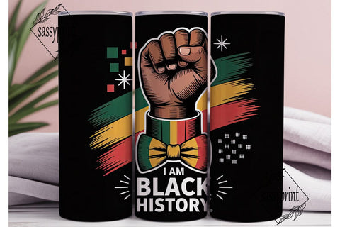 Black History Month 20oz Tumbler Wrap Sublimation sassyprint 