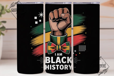 Black History Month 20oz Tumbler Wrap Sublimation sassyprint 