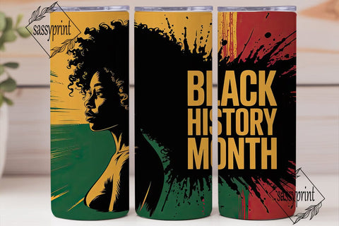 Black History Month 20oz Tumbler Wrap Sublimation sassyprint 