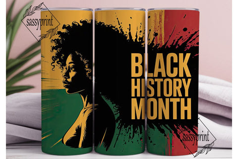 Black History Month 20oz Tumbler Wrap Sublimation sassyprint 