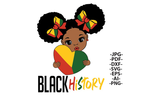 Black History Month Afro Girl Clipart Bundle SVG PNG JPG PDF AI DXF EPS | African American Girl Illustrations for Cricut Sublimation Crafts SVG 1uniqueminute 