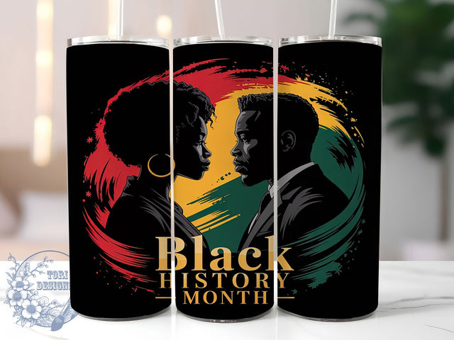 Black History Month Celebration Heritage Tumbler Wrap, African American Heritage Tumbler, Black History Month Cup, Black Heritage Drinkware, 20Oz Tumbler Wrap, Sublimation Tumbler Design Sublimation ToriDesigns 