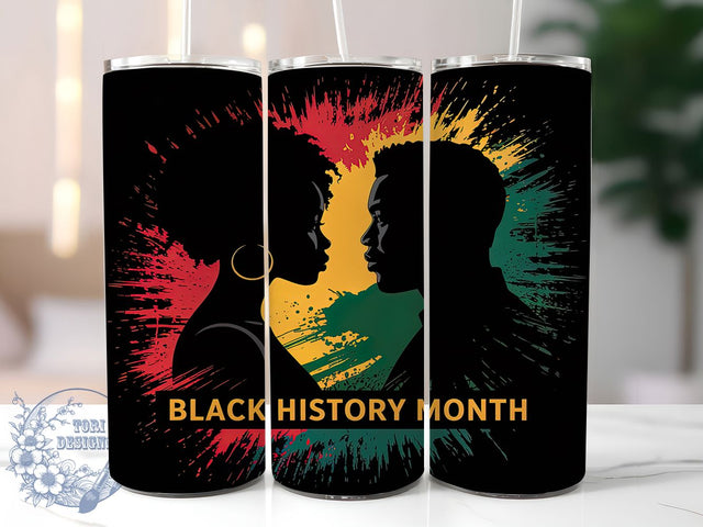 Black History Month Celebration Heritage Tumbler Wrap, African American Heritage Tumbler, Black History Month Cup, Black Heritage Drinkware, 20Oz Tumbler Wrap, Sublimation Tumbler Design Sublimation ToriDesigns 