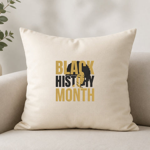Black History Month Embroidery Design – Black Woman Afro Silhouette Gold Typography Machine Embroidery File Embroidery/Applique DESIGNS PatternFeed8 