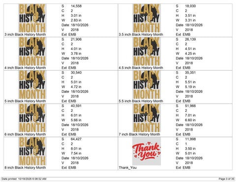 Black History Month Embroidery Design – Black Woman Afro Silhouette Gold Typography Machine Embroidery File Embroidery/Applique DESIGNS PatternFeed8 