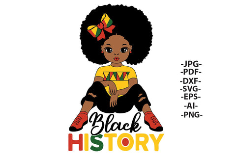 Black History Month Kids Clipart Bundle SVG PNG JPG PDF AI DXF EPS | African American Boy and Girl Sitting Designs for Cricut Sublimation Crafts SVG 1uniqueminute 