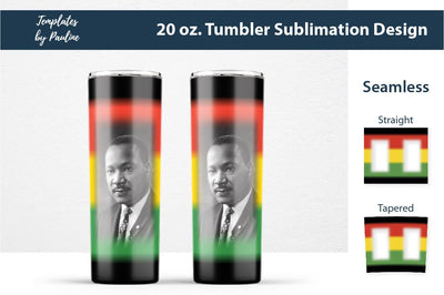 Black History Month Ombre Seamless Photo Tumbler Wrap Sublimation Templates by Pauline 