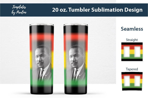 Black History Month Ombre Seamless Photo Tumbler Wrap Sublimation Templates by Pauline 