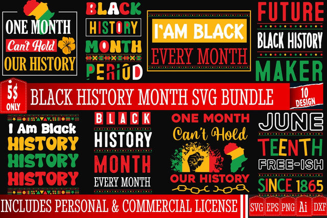 Black History Month SVG Bundle,Black History Month T-Shirt Design, black lives matter t-shirt bundles,greatest black history month bundles,Juneteenth SVG BUndle SVG BlackCatsMedia 